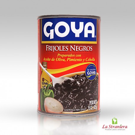 Frijoles Negros con Aceite de Oliva, Pimiento y Cebolla Goya 425G.