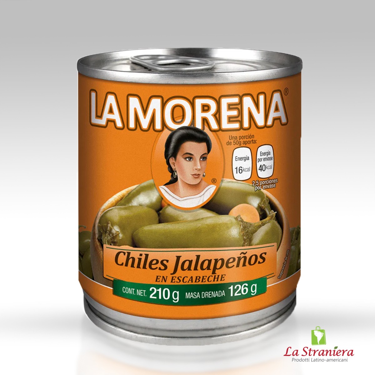 Peperoncini Jalapeño, Chiles Jalapeños La Morena 210G. - La Straniera  Torino - Specialità Sudamericane
