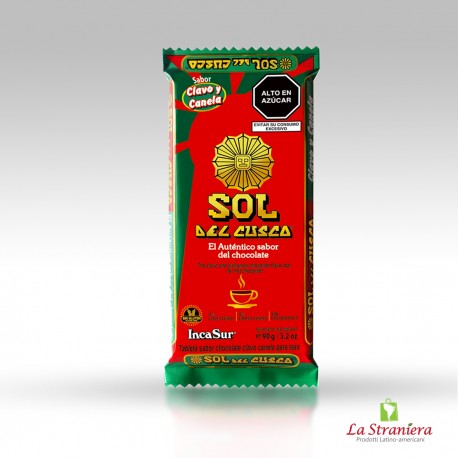 Cioccolate in Polvere Istantaneo, Chocolate con Clavo y Canela en Tableta Sol del Cusco 90G.