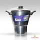Cuscuzeira 18 Polido Classic, Pentola per Cuscuz  Nordestino 2.2L Tampa Vidro, Tapa di Vetro