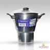 Cuscuzeira 18 Polido Classic, Pentola per Cuscuz  Nordestino 2.2L Tampa Vidro, Tapa di Vetro