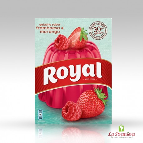 Gelatina gusto Lampone e Fragola, Framboesa Morango, Royal 31G.