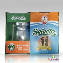 Kit Mate Silueta + Vaso + Sorbetto, (+ Matero + Bombilla) Selecta 500g
