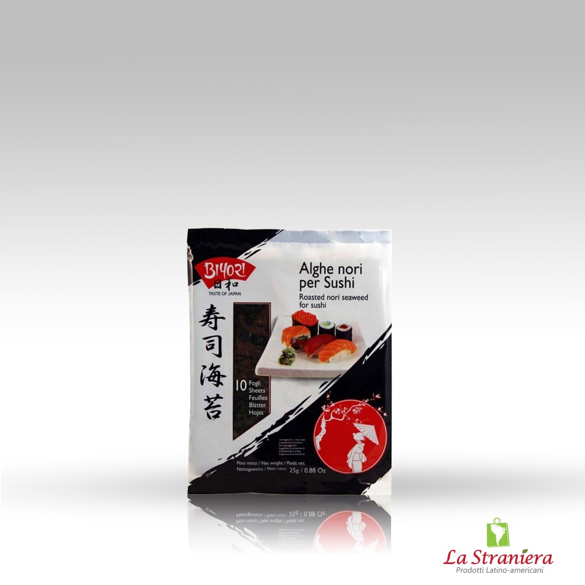 Alghe nori per Sushi Biyori 25G - La Straniera Torino - Specialità  Sudamericane