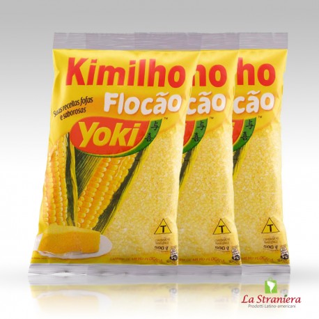 3 Pezzi Farina di Mais Flocao Kimilho Farina de Milho Flocada (Cuscuz) Yoki 500gr.