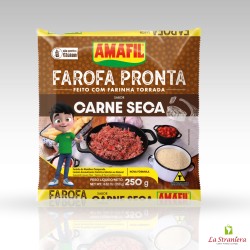 Farofa Pronta - carne seca 250gr Amafil