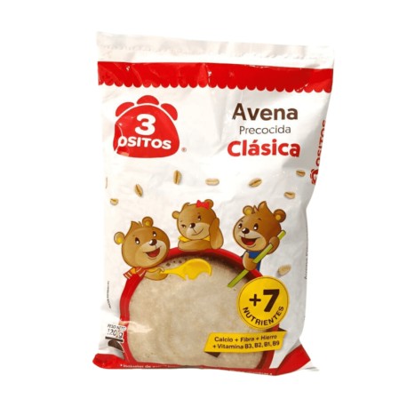 Avena Precocida Clasica, Avena Precotta, 3 Ositos 100g