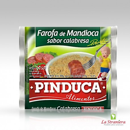 Farofa de Mandioca Sabor Calabresa Pronta 250G.